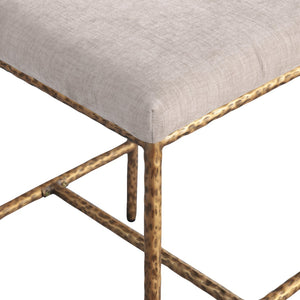 Meridian Furniture Reeves Plush Chenille Upholstered Counter Stool with Iron Frame for Kitchen Islands and Bars Beige Style 2 11070Beige-C