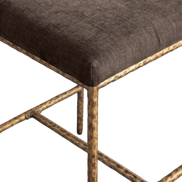 Meridian Furniture Reeves Plush Chenille Upholstered Counter Stool with Iron Frame for Kitchen Islands and Bars Brown Style 2 11070Brown-C