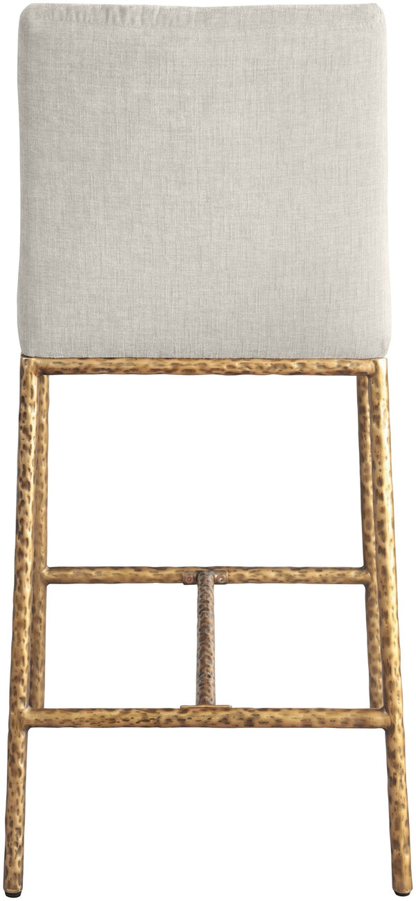 Meridian Furniture Reeves Plush Chenille Upholstered Counter Stool with Iron Frame for Kitchen Islands and Bars Cream Style 2 11070Cream-C