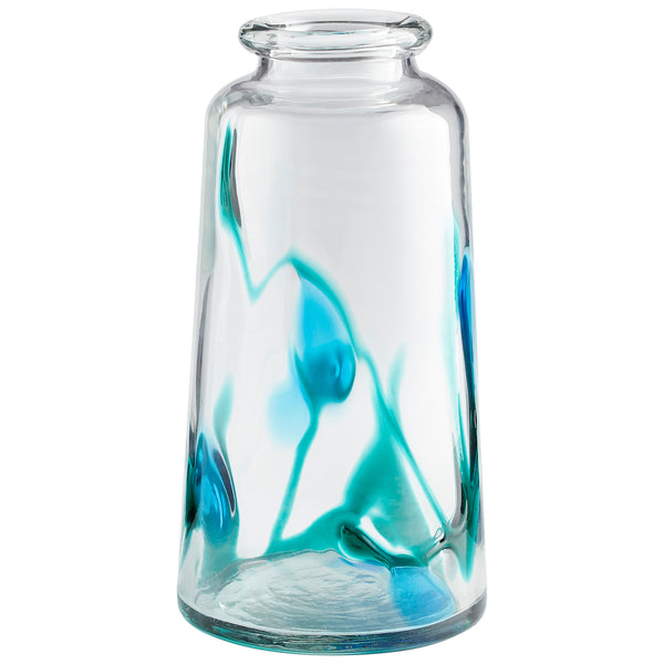Tahoe Vase Blue/Clear 11071 Cyan Design
