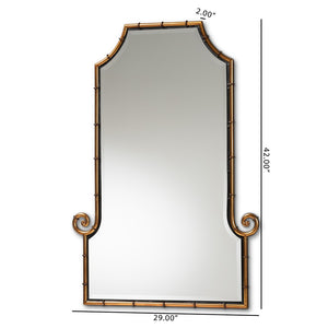 Baxton Studio Baxton Studio Layan Glam Bamboo-Inspired Gold Accent Mirror - Chic Hollywood Regency Style Decor RXW-10065