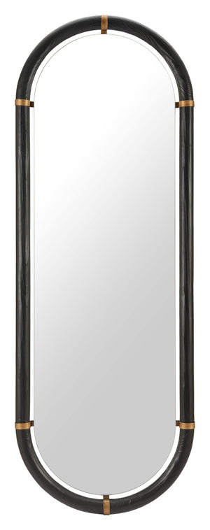Zuo Modern Brilo Full Length Wall Mirror Slim Black Frame for Entryways and Dressing Rooms 110721