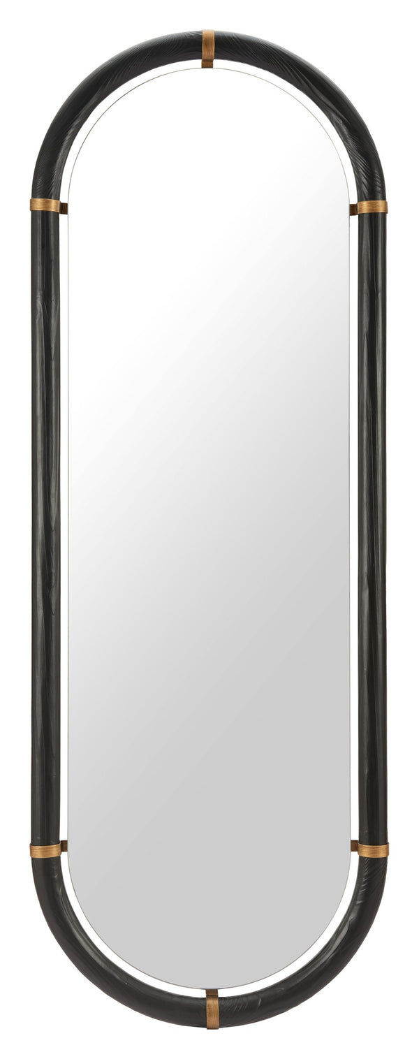 Zuo Modern Brilo Full Length Wall Mirror Slim Black Frame for Entryways and Dressing Rooms 110721