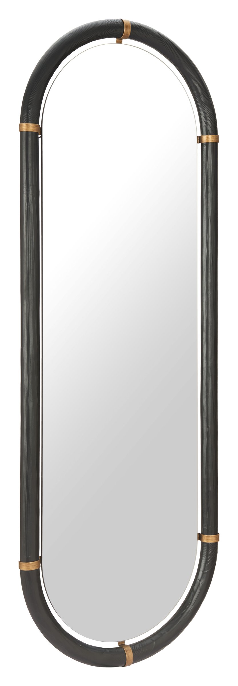 Zuo Modern Brilo Full Length Wall Mirror Slim Black Frame for Entryways and Dressing Rooms 110721