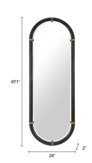 Brilo Full Length Wall Mirror Slim Black Frame for Entryways and Dressing Rooms