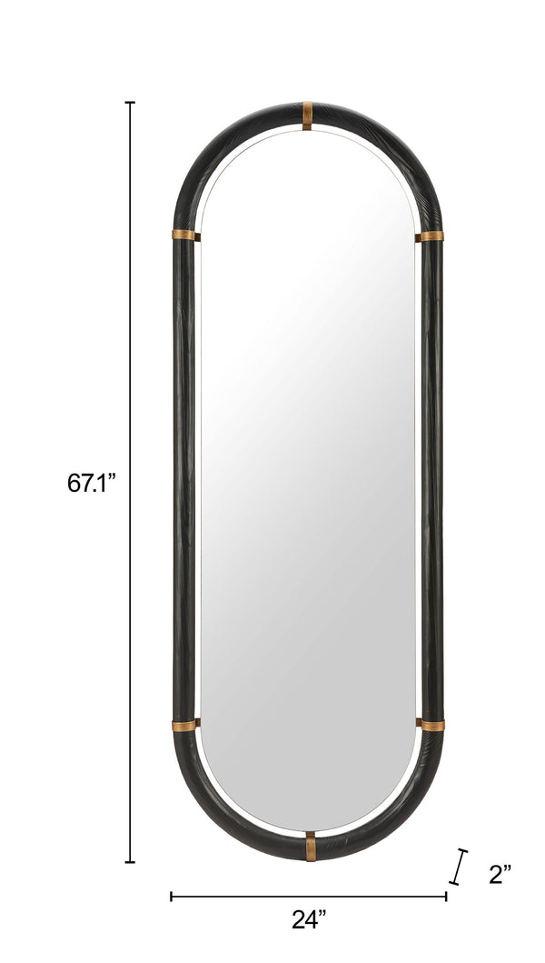 Brilo Full Length Wall Mirror Slim Black Frame for Entryways and Dressing Rooms