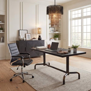 Trazo Matte Black Fir Wood Storage Cabinet with Four Doors for Living Room