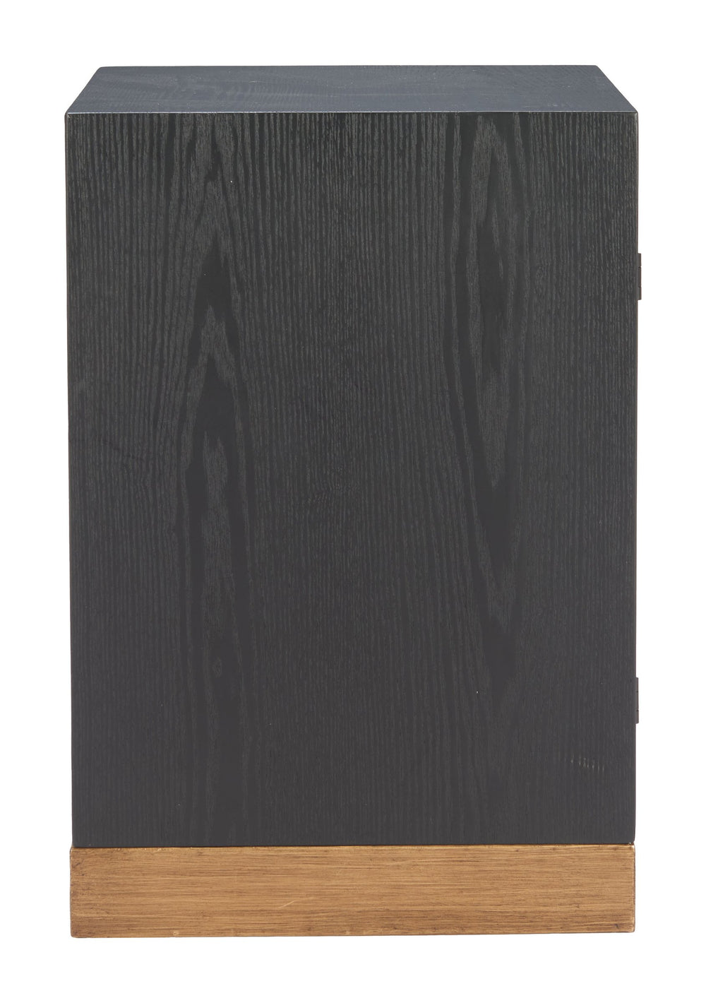 Zuo Modern Trazo Fir Wood Matte Black Side Table with Concealed Shelving for Modern Living 110729