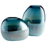 Cape Caspian Vase Blue 11073 Cyan Design