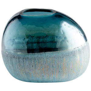 Cape Caspian Vase Blue 11072 Cyan Design