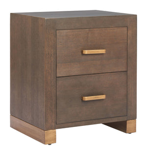 Zuo Modern Sivar Espresso Fir Wood Side Table with Roomy Drawers for Modern Living Spaces 110730