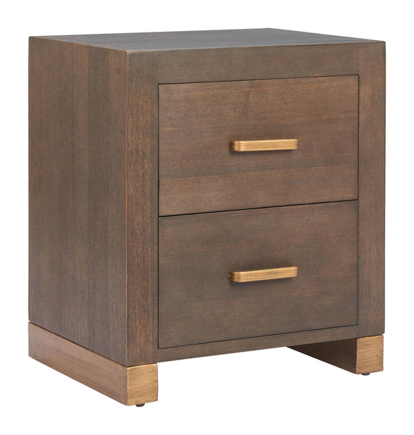 Zuo Modern Sivar Espresso Fir Wood Side Table with Roomy Drawers for Modern Living Spaces 110730