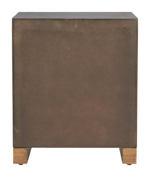 Sivar Espresso Fir Wood Side Table with Roomy Drawers for Modern Living Spaces