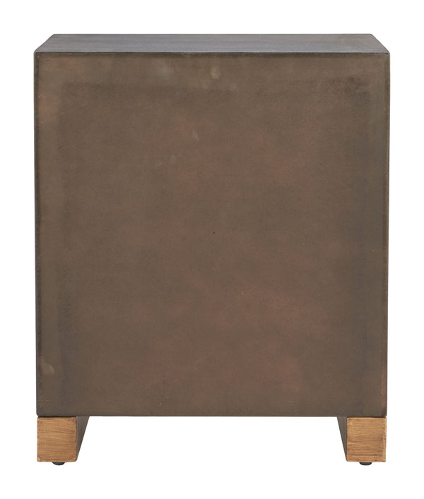 Sivar Espresso Fir Wood Side Table with Roomy Drawers for Modern Living Spaces