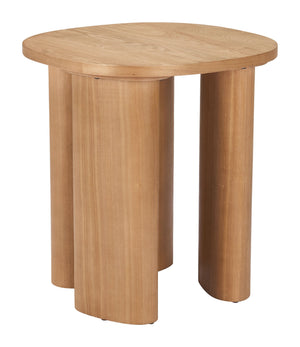 Zuo Modern Benen Oval Side Table with Ash Veneer Top for Modern Living Rooms and Bedrooms 110746