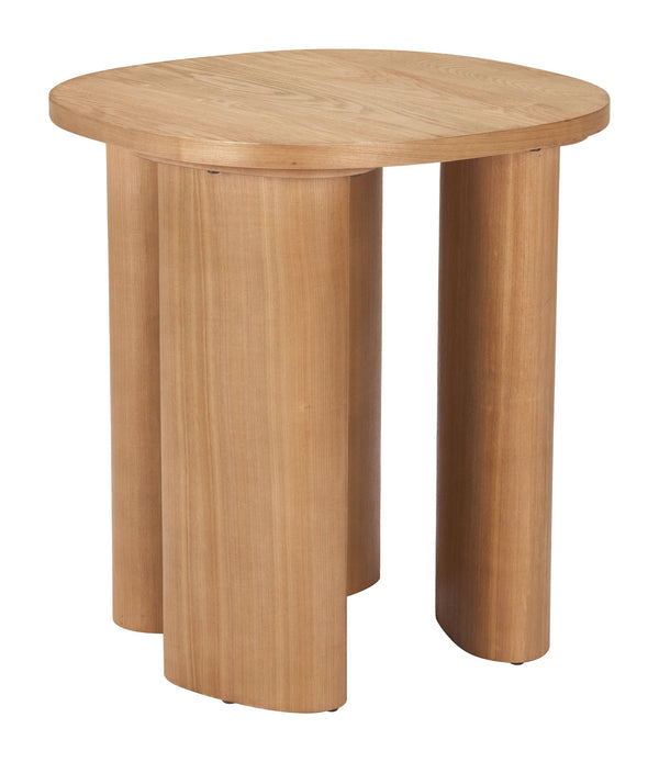 Zuo Modern Benen Oval Side Table with Ash Veneer Top for Modern Living Rooms and Bedrooms 110746