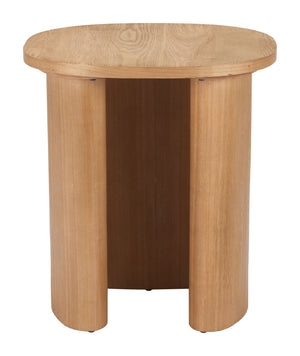 Benen Oval Side Table with Ash Veneer Top for Modern Living Rooms and Bedrooms