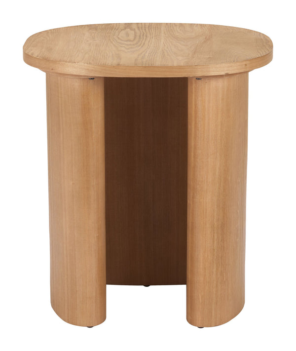 Benen Oval Side Table with Ash Veneer Top for Modern Living Rooms and Bedrooms