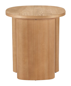 Benen Oval Side Table with Ash Veneer Top for Modern Living Rooms and Bedrooms
