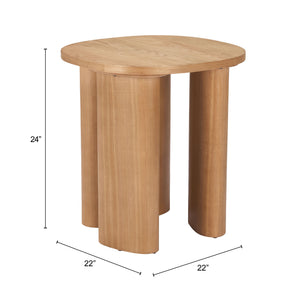 Benen Oval Side Table with Ash Veneer Top for Modern Living Rooms and Bedrooms