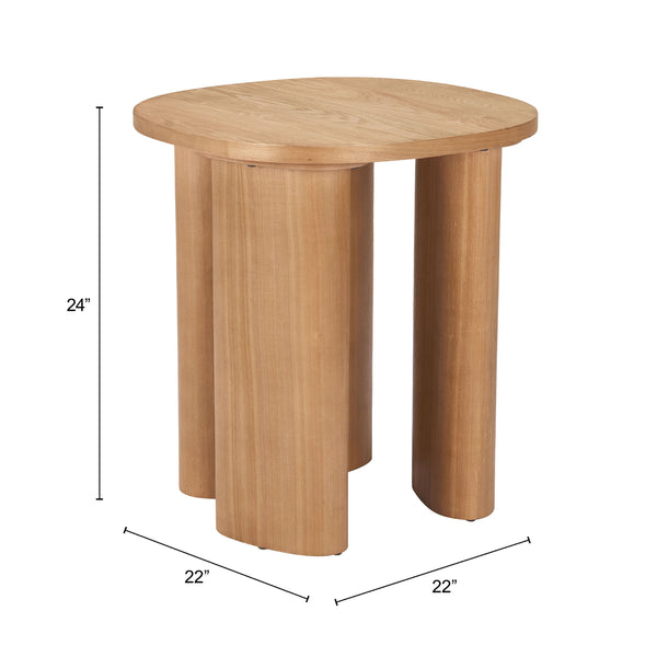 Benen Oval Side Table with Ash Veneer Top for Modern Living Rooms and Bedrooms