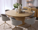 Kalla Dining Table - Round - Rustic Oak - 68" 110774 Sunpan