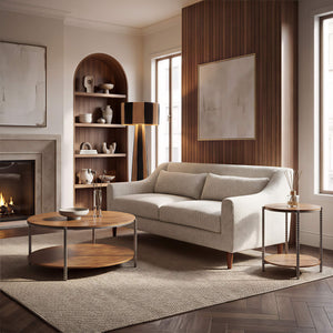 Koseli Compact Two-seat Loveseat Polyester Upholstered Modern Living Room Sofa
