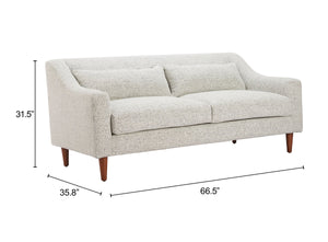 Koseli Compact Two-seat Loveseat Polyester Upholstered Modern Living Room Sofa