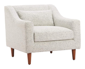 Zuo Modern Koseli Upholstered Accent Armchair Polyester Fabric Rubberwood Legs Modern Seating 110783