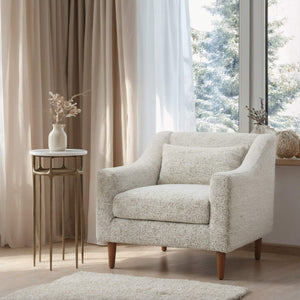 Koseli Upholstered Accent Armchair Polyester Fabric Rubberwood Legs Modern Seating