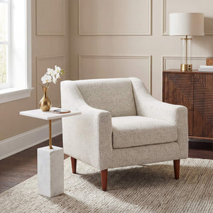 Koseli Upholstered Accent Armchair Polyester Fabric Rubberwood Legs Modern Seating