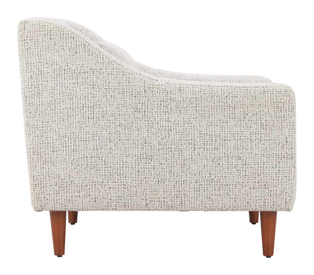 Zuo Modern Koseli Upholstered Accent Armchair Polyester Fabric Rubberwood Legs Modern Seating 110783