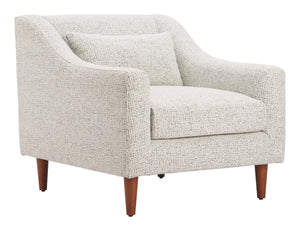Koseli Upholstered Accent Armchair Polyester Fabric Rubberwood Legs Modern Seating