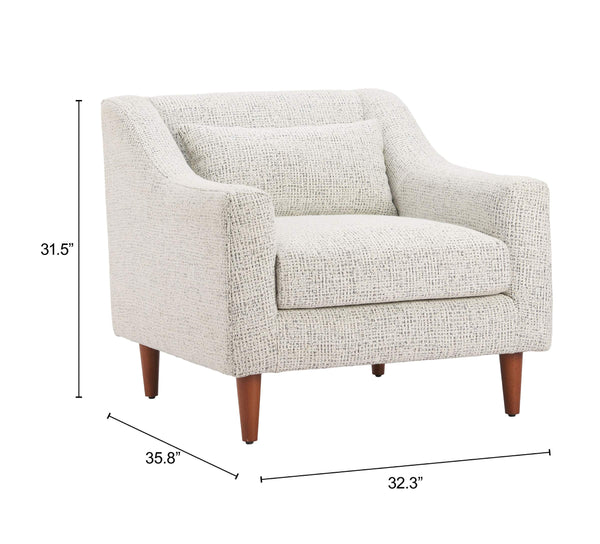 Koseli Upholstered Accent Armchair Polyester Fabric Rubberwood Legs Modern Seating