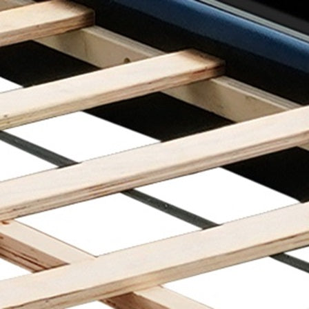 English Elm MODERN Velvet Queen Bed with Twin Trundle, 2 Storage Drawers, Gold Button Accents, 600lb Capacity Blue W1867S00013