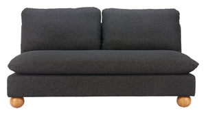 Minze Compact Two Seat Loveseat Textured Polyester Upholstery Modern Living Room