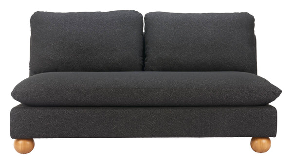 Minze Compact Two Seat Loveseat Textured Polyester Upholstery Modern Living Room
