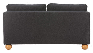 Minze Compact Two Seat Loveseat Textured Polyester Upholstery Modern Living Room