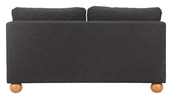 Minze Compact Two Seat Loveseat Textured Polyester Upholstery Modern Living Room