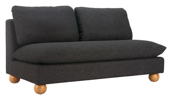 Minze Compact Two Seat Loveseat Textured Polyester Upholstery Modern Living Room