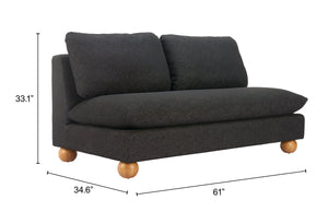 Minze Compact Two Seat Loveseat Textured Polyester Upholstery Modern Living Room