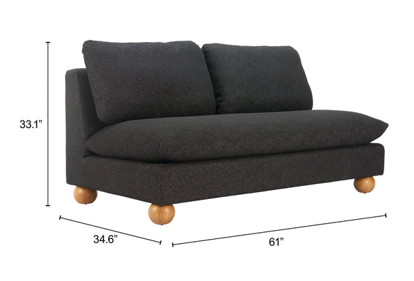 Minze Compact Two Seat Loveseat Textured Polyester Upholstery Modern Living Room