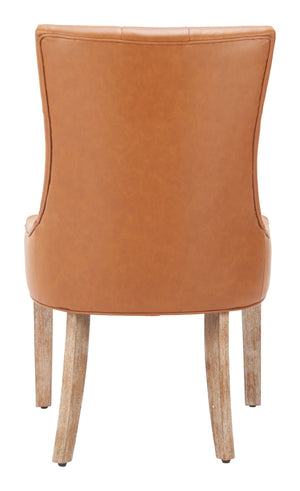 Nuby Tufted Faux Leather Dining Chair with Whitewashed Poplar Legs for Modern Interiors