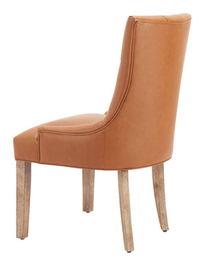 Nuby Tufted Faux Leather Dining Chair with Whitewashed Poplar Legs for Modern Interiors