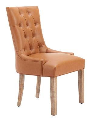 Nuby Tufted Faux Leather Dining Chair with Whitewashed Poplar Legs for Modern Interiors