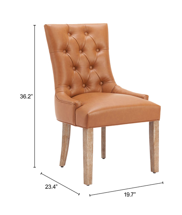Nuby Tufted Faux Leather Dining Chair with Whitewashed Poplar Legs for Modern Interiors
