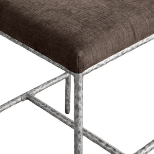 Meridian Furniture Reeves Plush Chenille Upholstered Counter Stool with Iron Frame for Kitchen Islands and Bars Brown Style 3 11080Brown-C