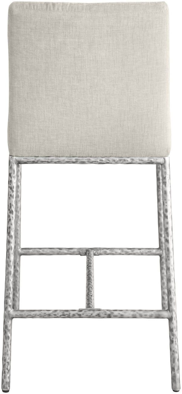 Meridian Furniture Reeves Plush Chenille Upholstered Counter Stool with Iron Frame for Kitchen Islands and Bars Cream Style 3 11080Cream-C