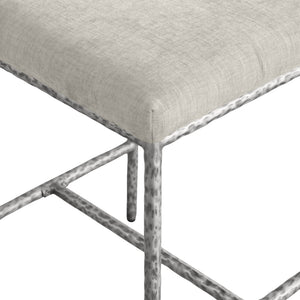 Meridian Furniture Reeves Plush Chenille Upholstered Counter Stool with Iron Frame for Kitchen Islands and Bars Cream Style 3 11080Cream-C