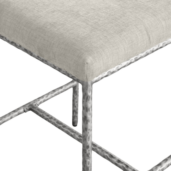 Meridian Furniture Reeves Plush Chenille Upholstered Counter Stool with Iron Frame for Kitchen Islands and Bars Cream Style 3 11080Cream-C